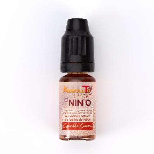 E liquid El Ninio mild tobacco and caramel toffee from tobacco leaves extract | Absoluto | Exaliquid.fr